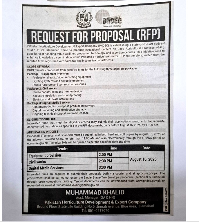 Advertisement (RFP) Establishment of Podcast