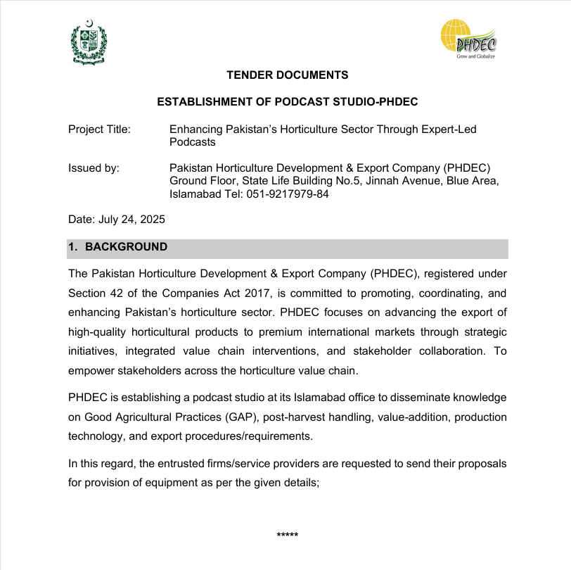 Tender Document Equipment Provision Podcast Final