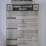 Company Secretary Vacancy